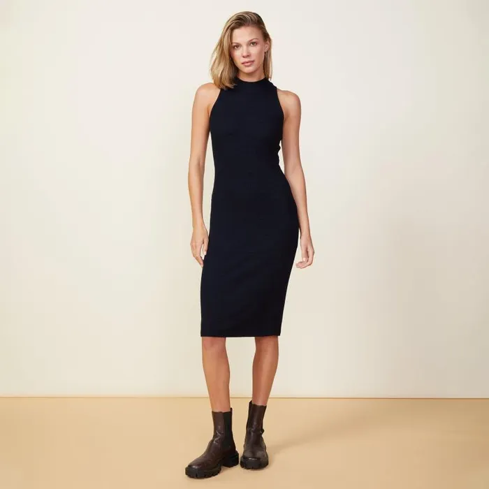 MONROW DRESSES Rib Tank Dress Blue Black 8211 Shop