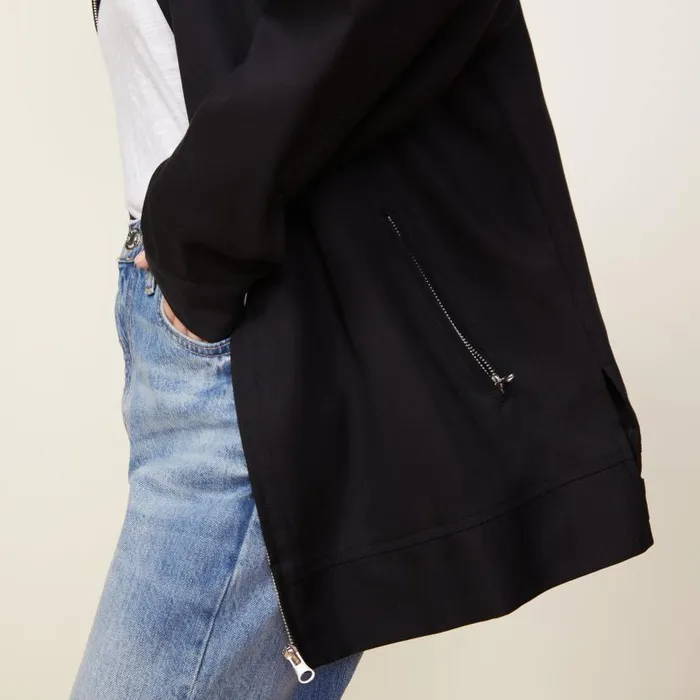 MONROW JACKETS Canvas Oversized Moto Jacket Black 8211 Shop