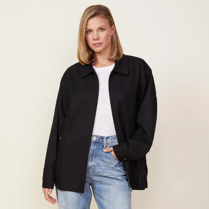 MONROW JACKETS Canvas Oversized Moto Jacket Black 8211 Shop