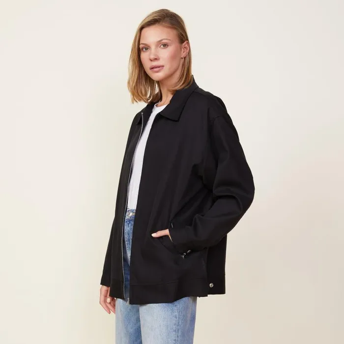 MONROW JACKETS Canvas Oversized Moto Jacket Black 8211 Shop