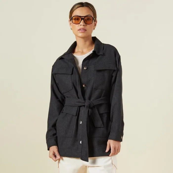 MONROW JACKETS Safari Jacket Charcoal 8211 Shop