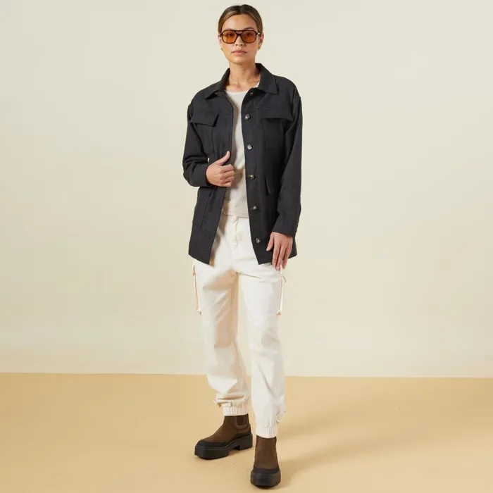 MONROW JACKETS Safari Jacket Charcoal 8211 Shop