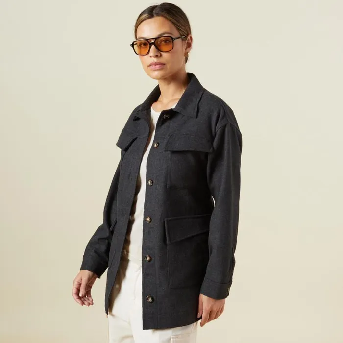MONROW JACKETS Safari Jacket Charcoal 8211 Shop