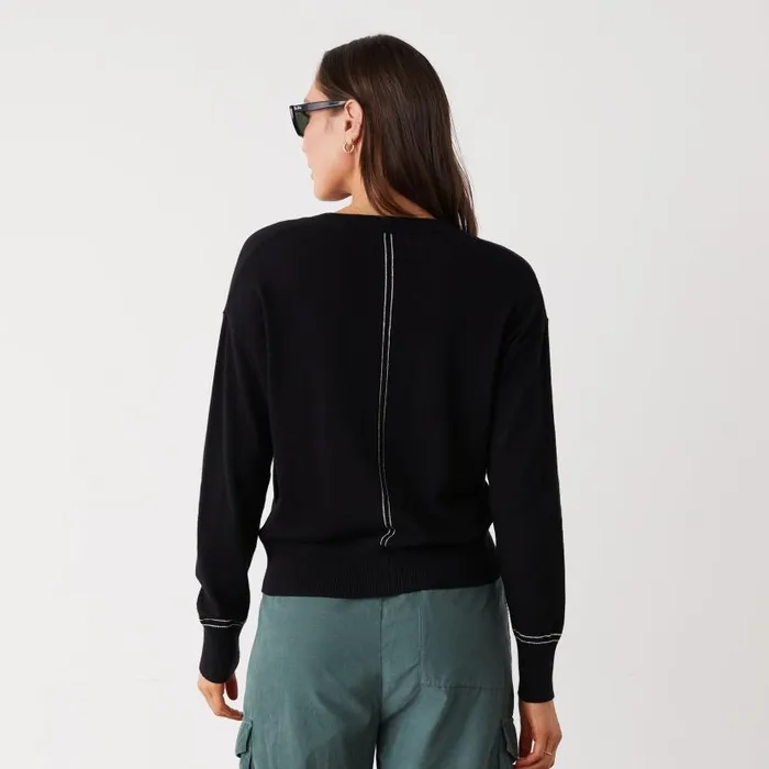 MONROW KNITS Light Soft Knit Cardigan Black 8211 Shop