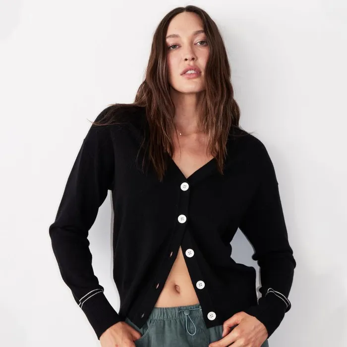 MONROW KNITS Light Soft Knit Cardigan Black 8211 Shop