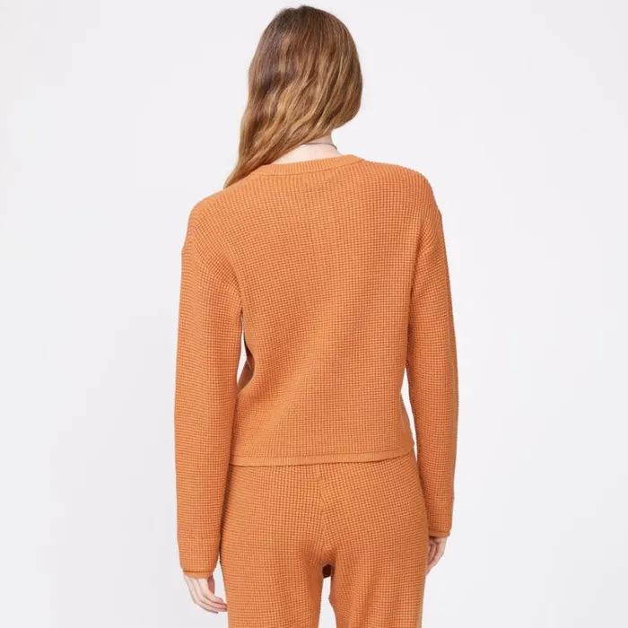 MONROW LONG SLEEVE Supersoft Sweater Knit Henley Top Nugget 8211 Shop