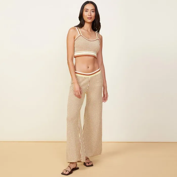MONROW SWEATS Crochet Sweater Wide Leg Sweat Off Whitefaded Limecoconut 8211 Shop