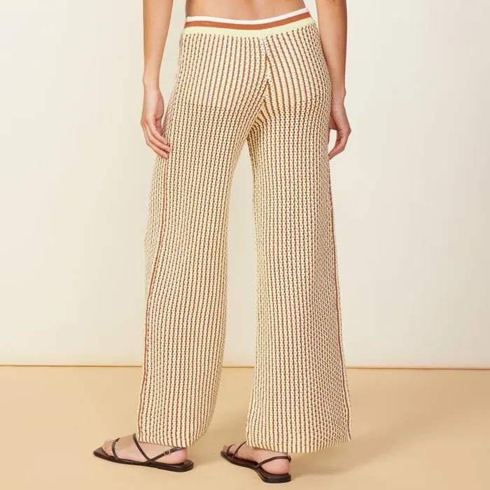 MONROW SWEATS Crochet Sweater Wide Leg Sweat Off Whitefaded Limecoconut 8211 Shop