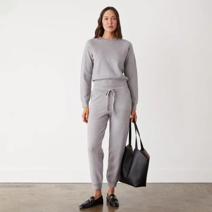 MONROW SWEATS Soft Knit Cuffed Jogger Heather Grey 8211 Shop