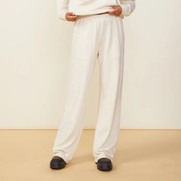MONROW SWEATS Supersoft Fleece Patch Pocket Sweat Off White 8211 Shop