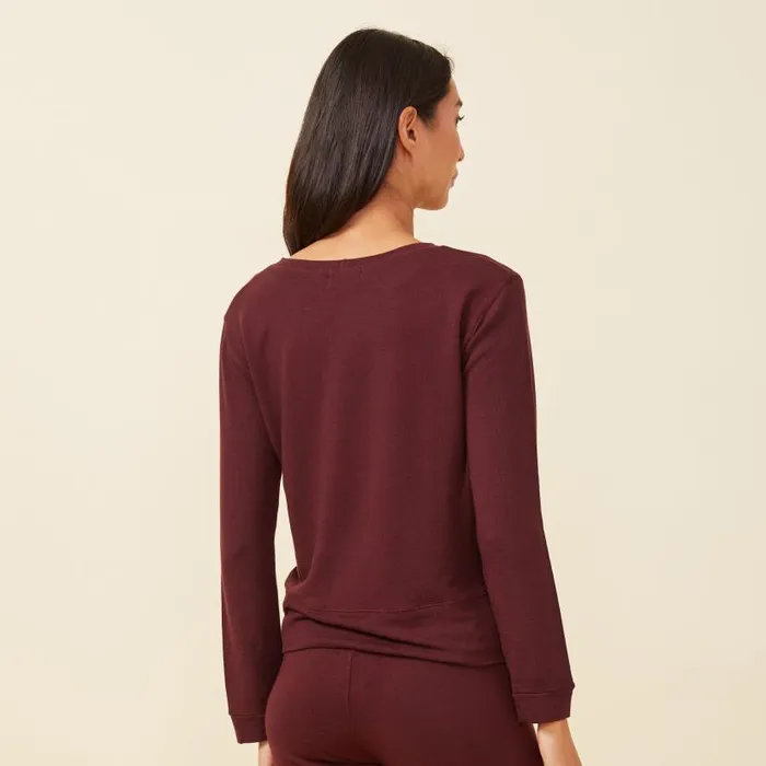 MONROW SWEATSHIRTS Supersoft Crew Neck Sweatshirt Merlot 8211 Shop