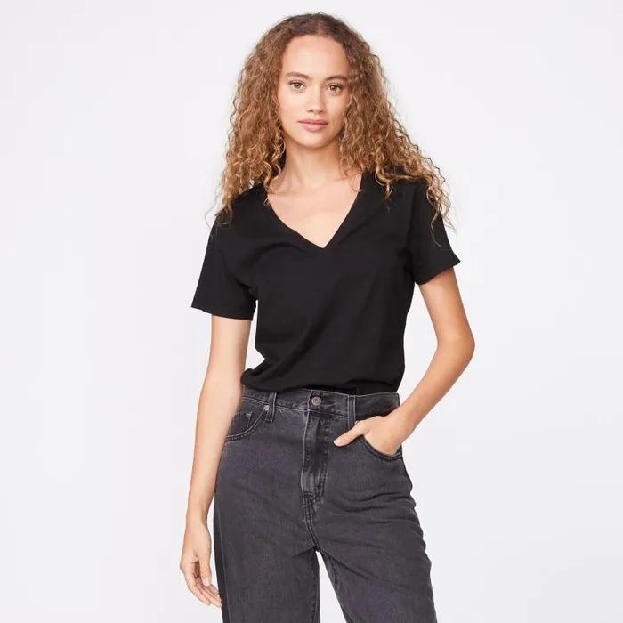 MONROW TEES 90039s V Neck Black 8211 Shop