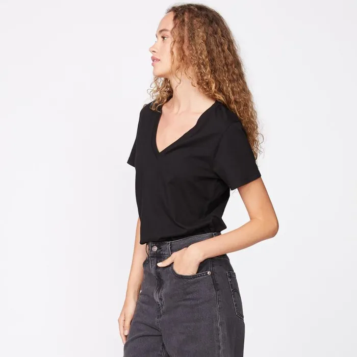 MONROW TEES 90039s V Neck Black 8211 Shop