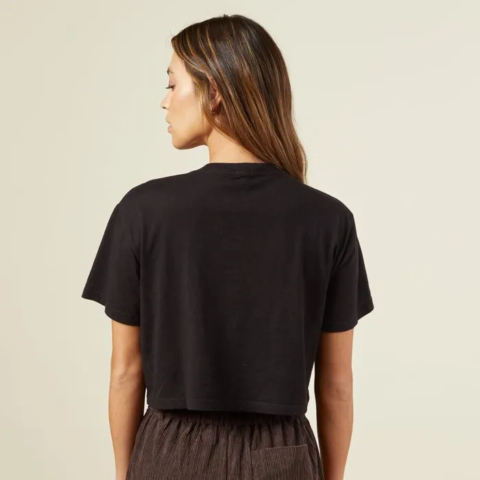 MONROW TEES Cropped ExBoyfriend Crew Black 8211 Shop
