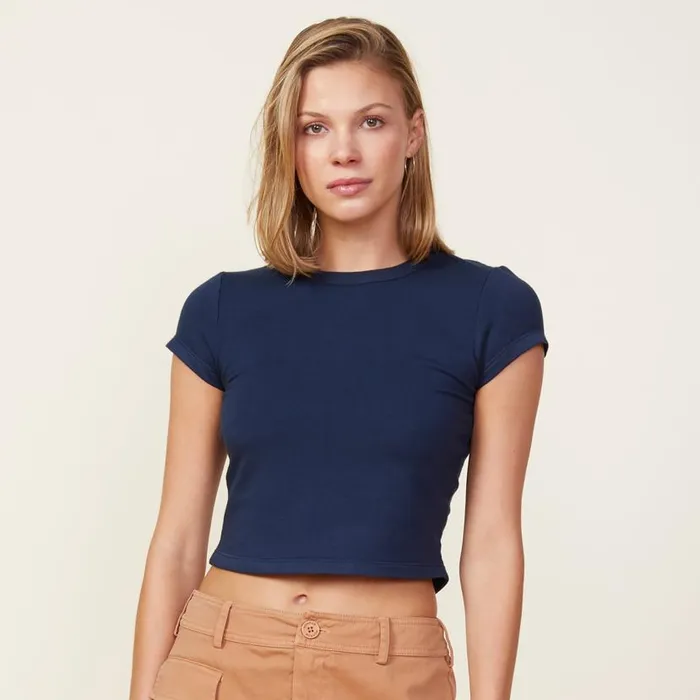 MONROW TEES Fleece Mini Crew Blue Black 8211 Shop