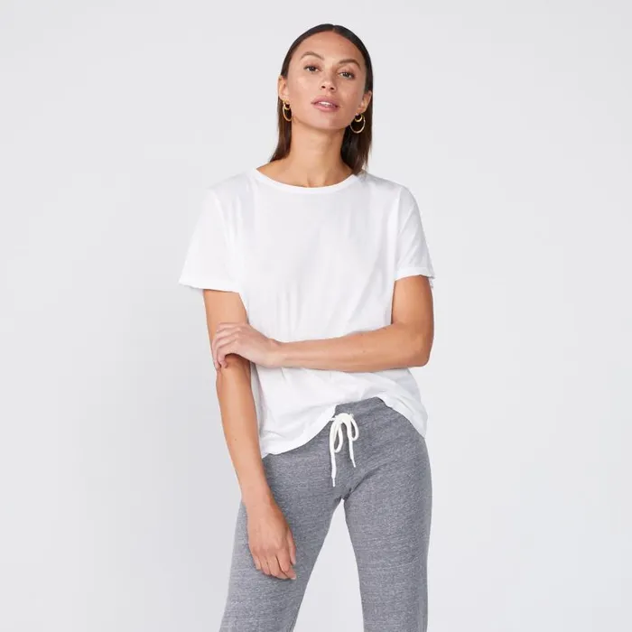 MONROW TEES Super Fine Jersey Oversized Crew Neck Tee White 8211 Shop