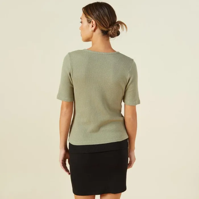 MONROW TEES Thermal Short Sleeve Henley Laurel Green 8211 Shop