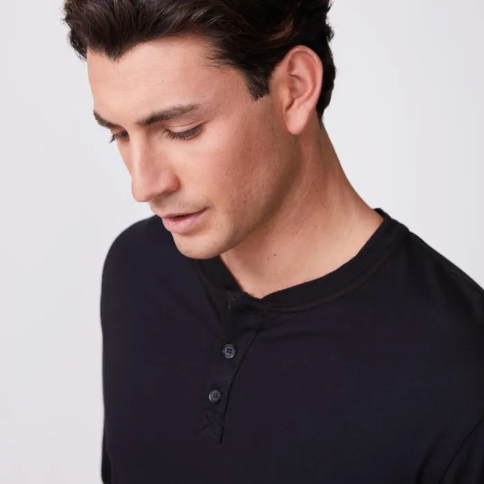 MONROW VIEW ALL Long Sleeve Henley Black 8211 Shop