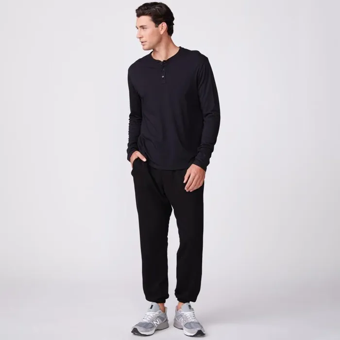 MONROW VIEW ALL Long Sleeve Henley Black 8211 Shop