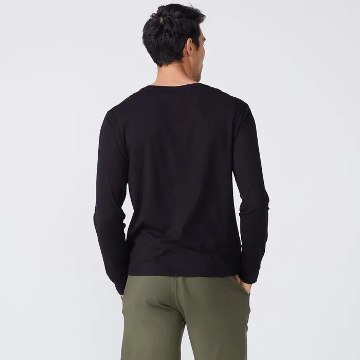 MONROW VIEW ALL Long Sleeve Pocket Crew Black 8211 Shop