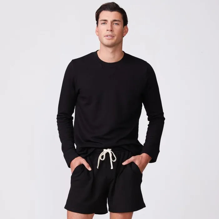 MONROW VIEW ALL Supersoft Fleece Crew Neck Sweatshirt Black 8211 Shop