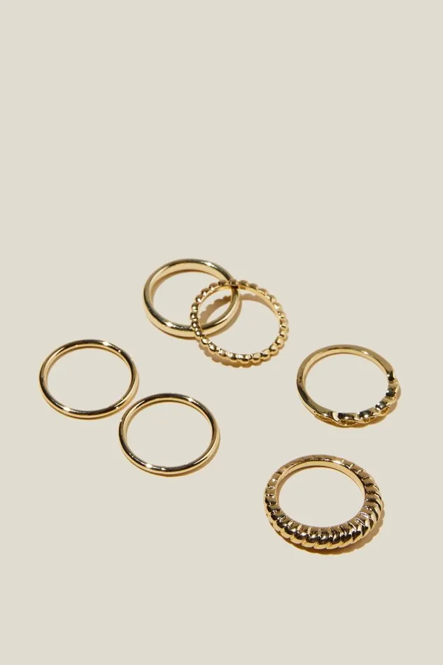 Multipack Rings Gold Plated Classic Women Cotton On Jewelry
