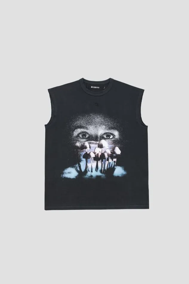 Mush Sleeveless Washed Black Men MISBHV TShirts