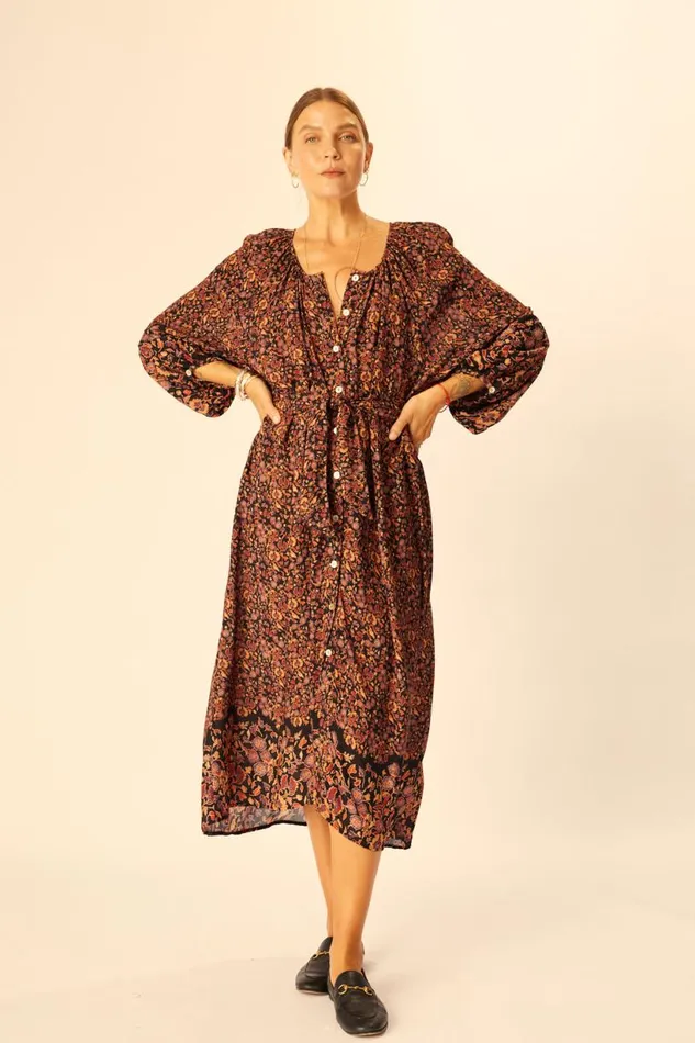 Natalie Martin ALEX MIDI Petite Fleur Noire Shop Dresses