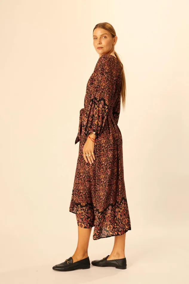 Natalie Martin ALEX MIDI Petite Fleur Noire Shop Dresses