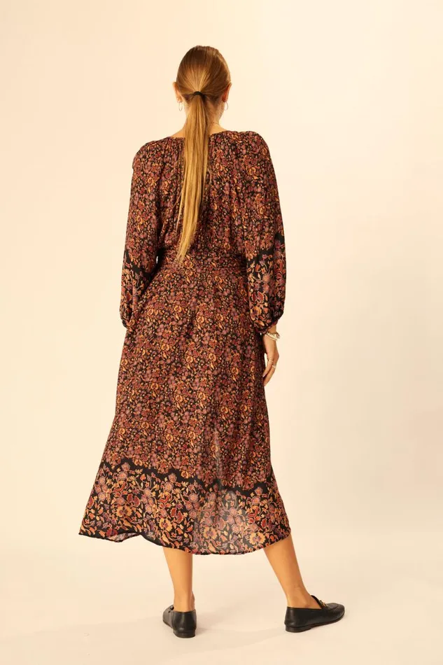 Natalie Martin ALEX MIDI Petite Fleur Noire Shop Dresses