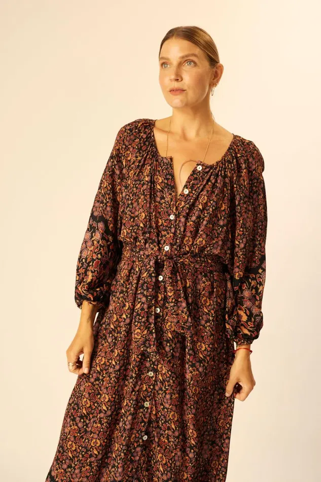 Natalie Martin ALEX MIDI Petite Fleur Noire Shop Dresses