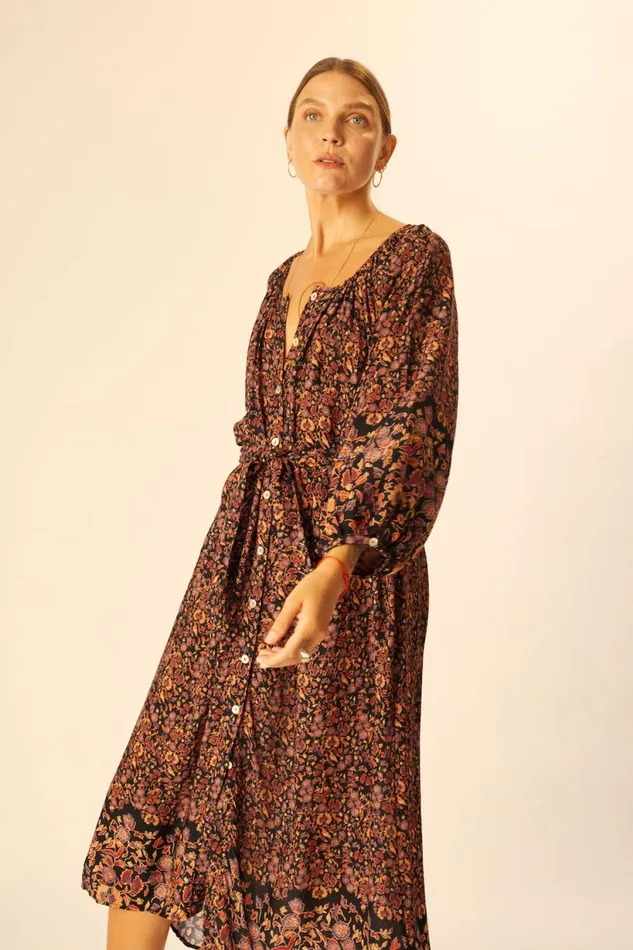Natalie Martin ALEX MIDI Petite Fleur Noire Shop Dresses