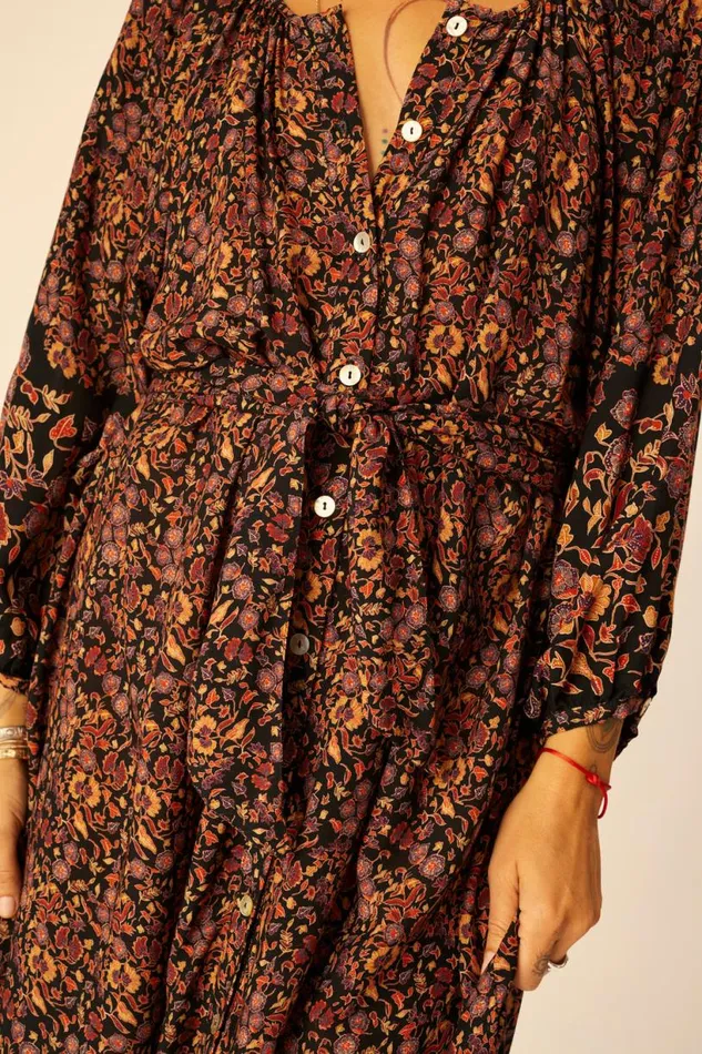 Natalie Martin ALEX MIDI Petite Fleur Noire Shop Dresses