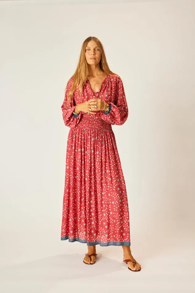 Natalie Martin AMELIA TOP Pinwheel Barn Red Shop Tops