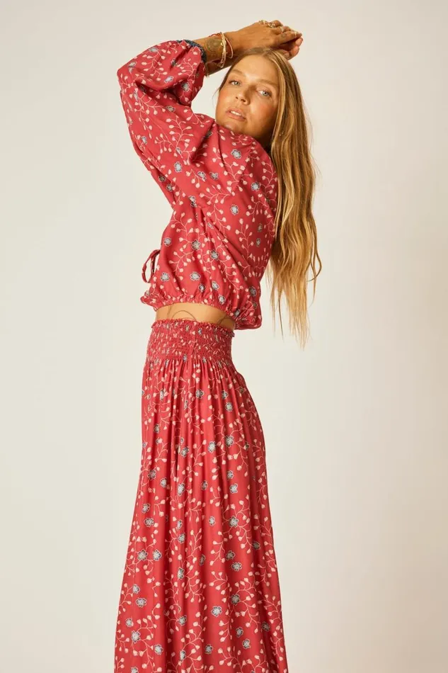 Natalie Martin AMELIA TOP Pinwheel Barn Red Shop Tops