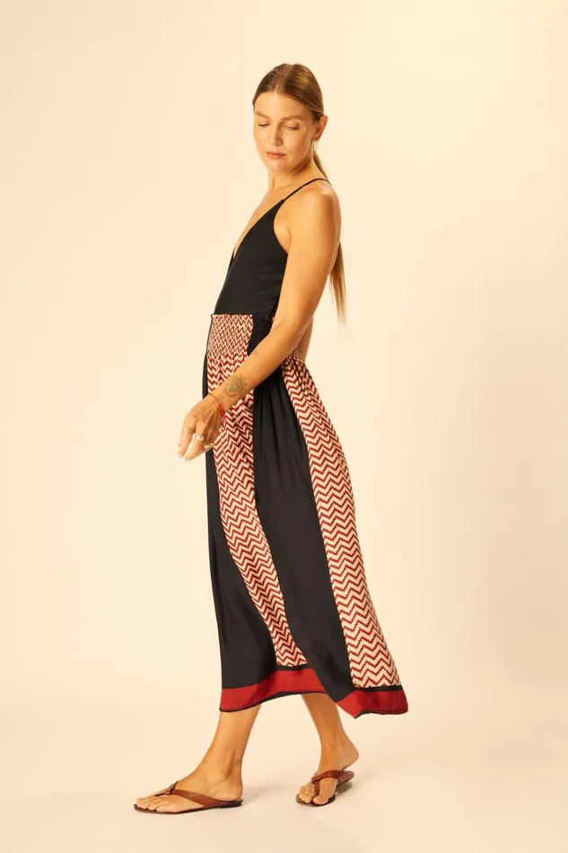 Natalie Martin BELLA SKIRT Block Zigzag Noire Shop Bottoms