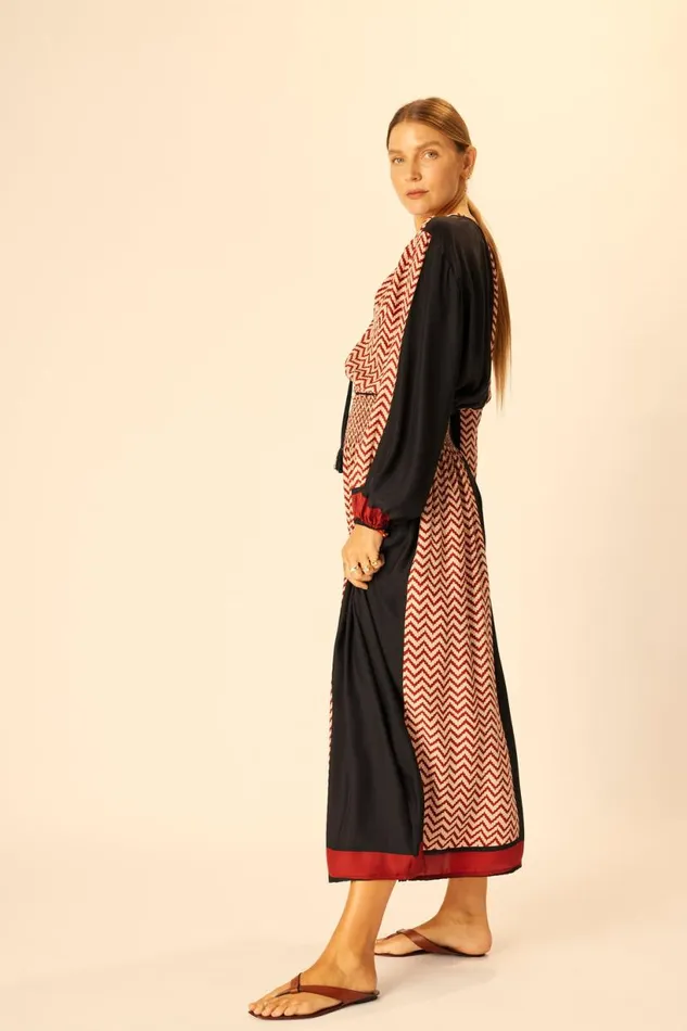 Natalie Martin BELLA SKIRT Block Zigzag Noire Shop Bottoms