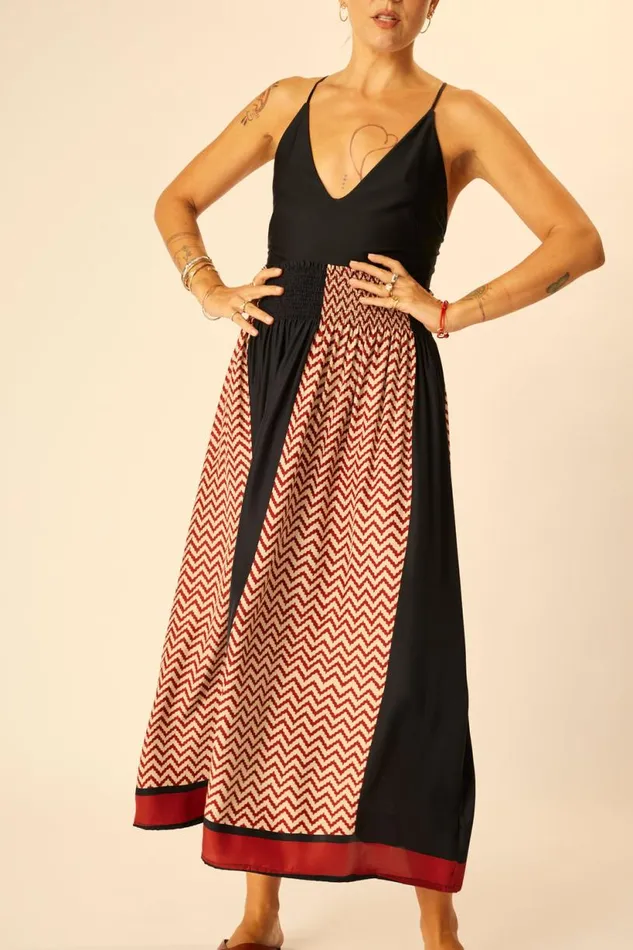 Natalie Martin BELLA SKIRT Block Zigzag Noire Shop Bottoms