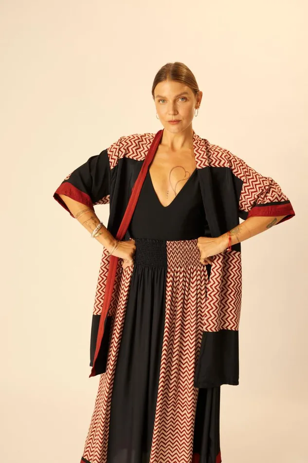 Natalie Martin BELLA SKIRT Block Zigzag Noire Shop Bottoms