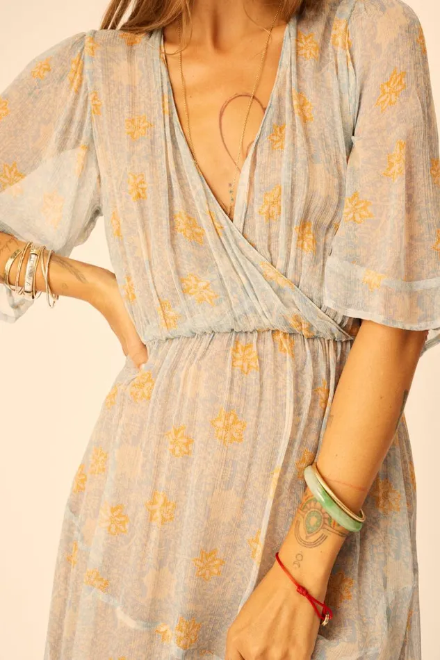Natalie Martin COCO MAXI Snowflake Tangerine Shop Dresses