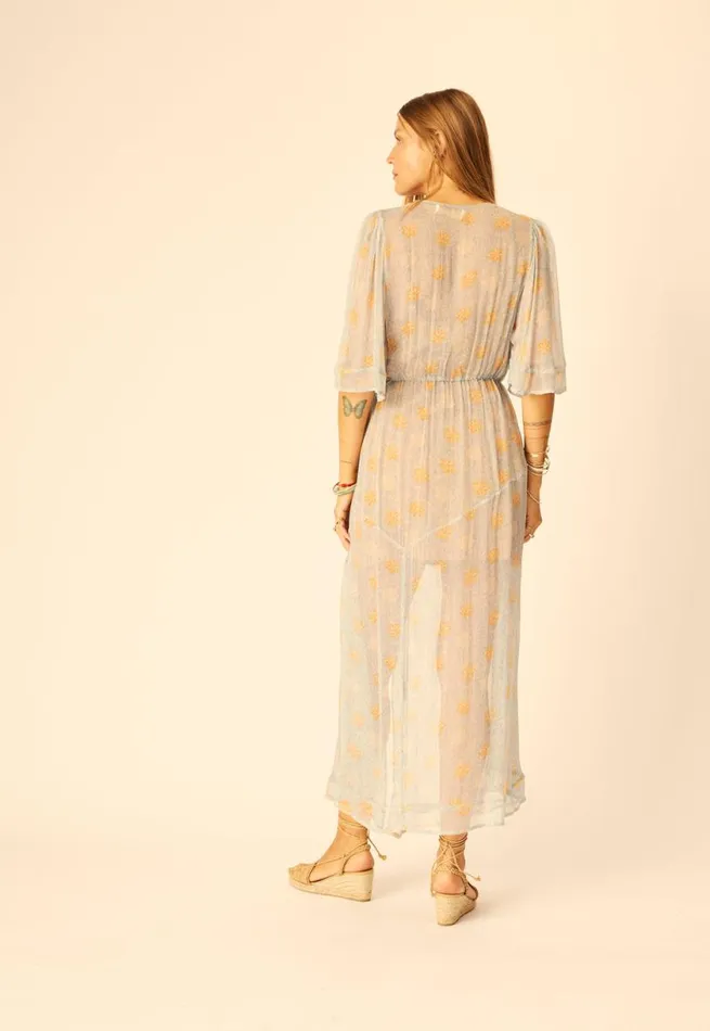 Natalie Martin COCO MAXI Snowflake Tangerine Shop Dresses