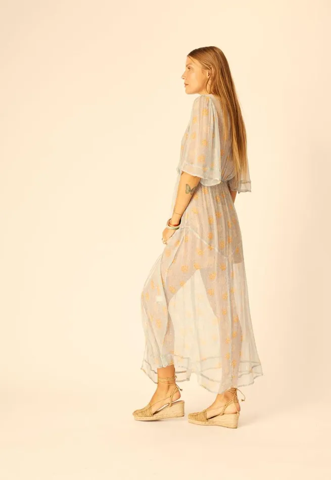 Natalie Martin COCO MAXI Snowflake Tangerine Shop Dresses