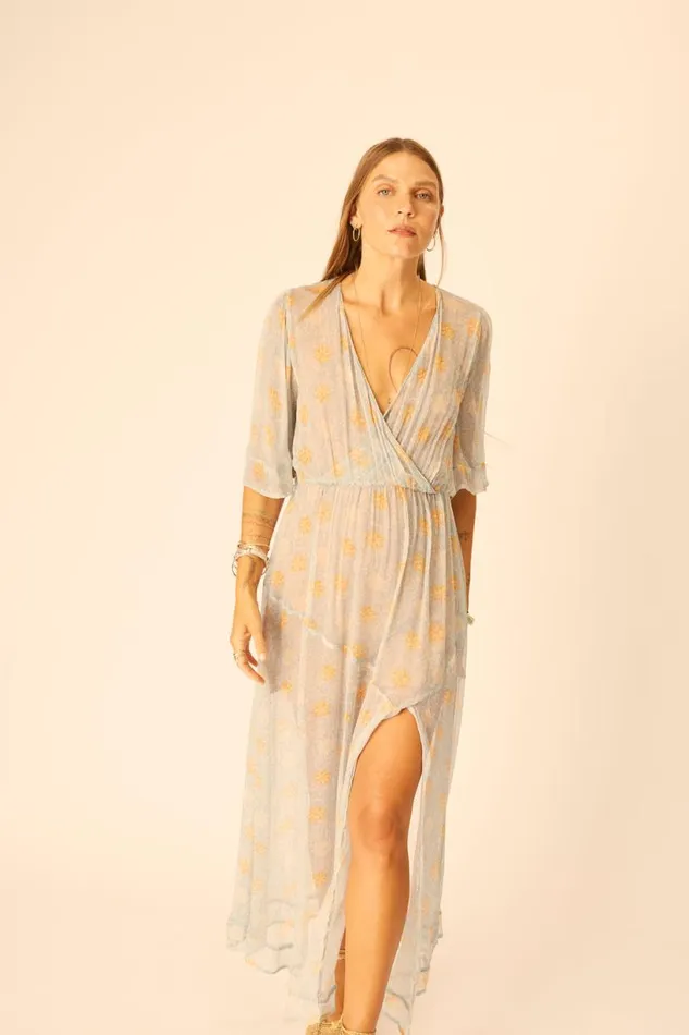 Natalie Martin COCO MAXI Snowflake Tangerine Shop Dresses