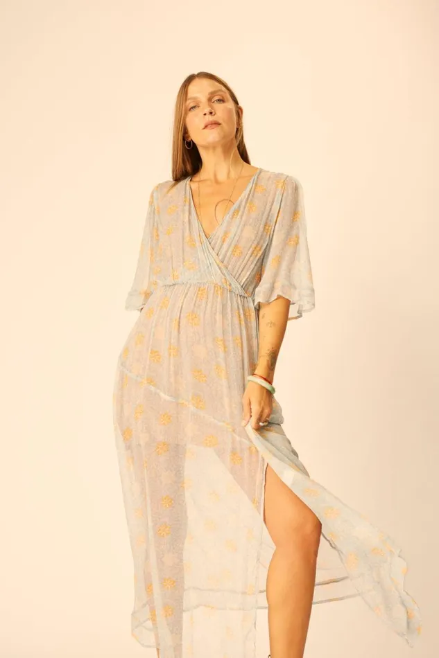 Natalie Martin COCO MAXI Snowflake Tangerine Shop Dresses