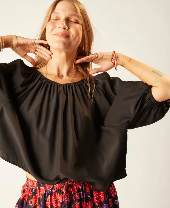 Natalie Martin ELLA TOP Block Zigzag Lime Shop Tops