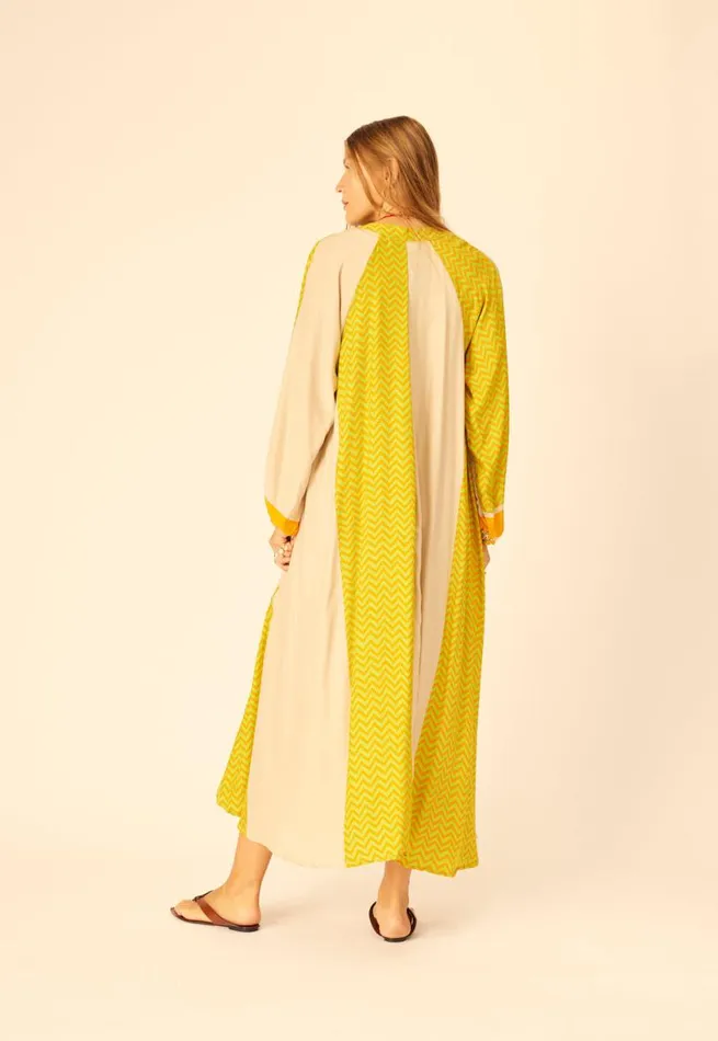 Natalie Martin FIORE MAXI Block Zigzag Tangerine Shop Dresses