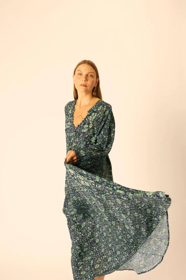 Natalie Martin FIORE MAXI Petite Fleur Marine Shop Dresses
