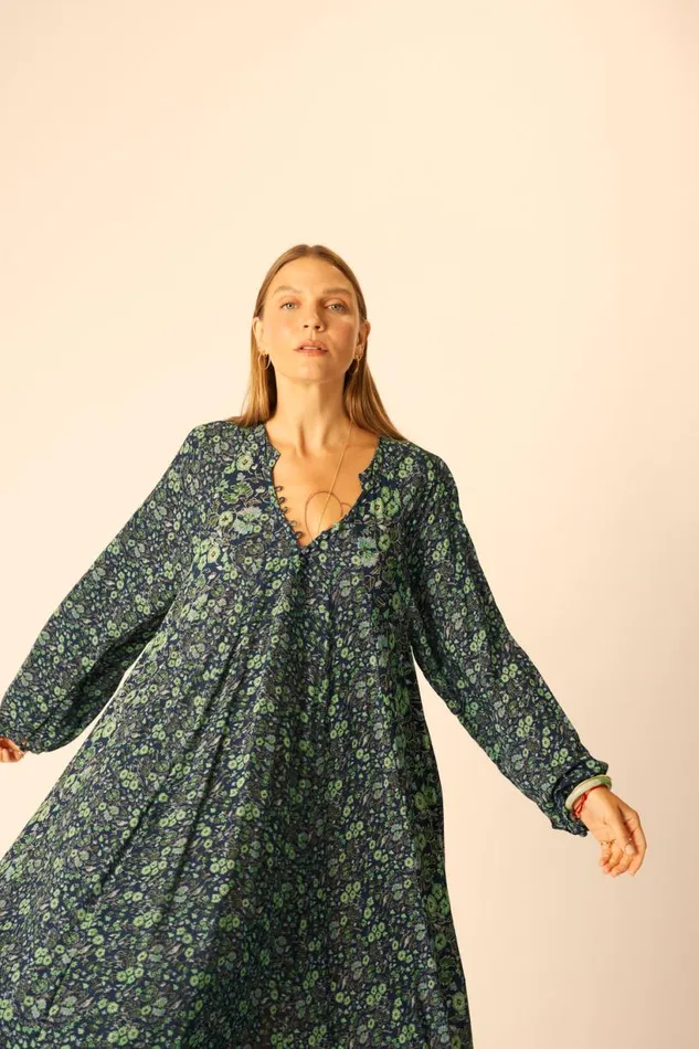 Natalie Martin FIORE MAXI Petite Fleur Marine Shop Dresses