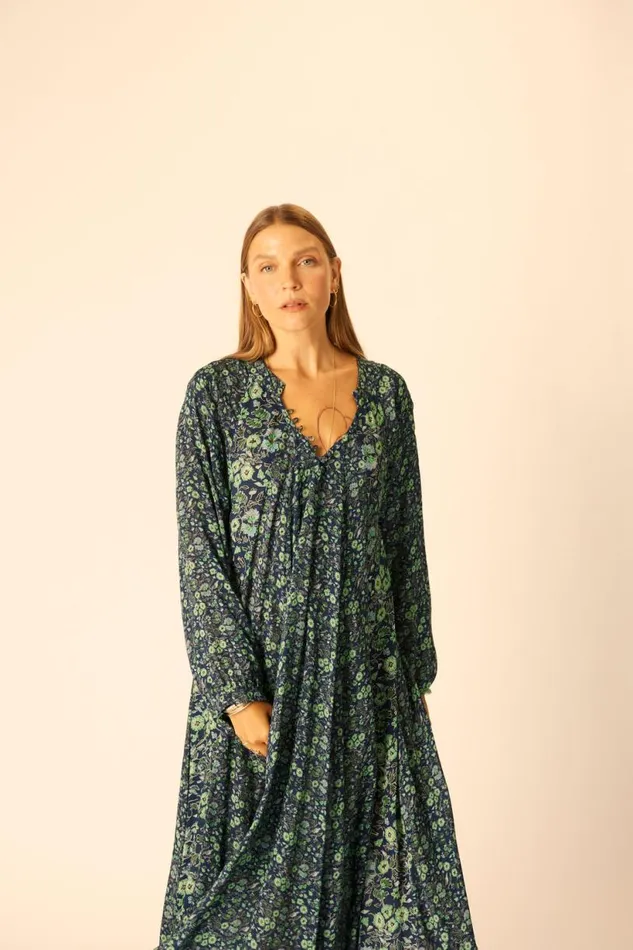 Natalie Martin FIORE MAXI Petite Fleur Marine Shop Dresses