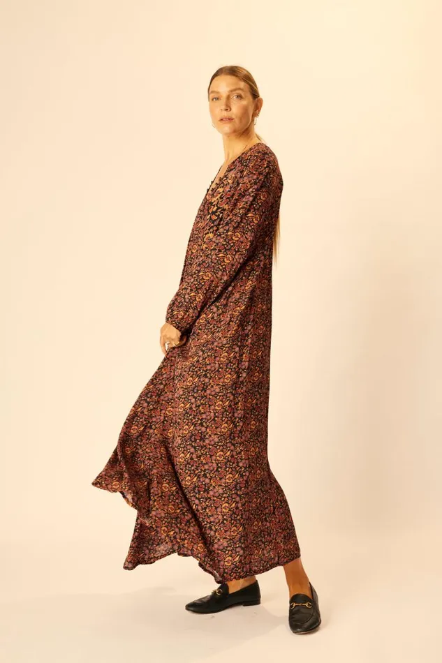 Natalie Martin FIORE MAXI Petite Fleur Noire Shop Dresses